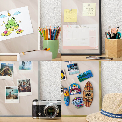 Magnetic board for magnets in a gold frame Cream feathers