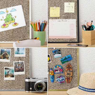 Metal magnet board with a gold frame Geometric pattern