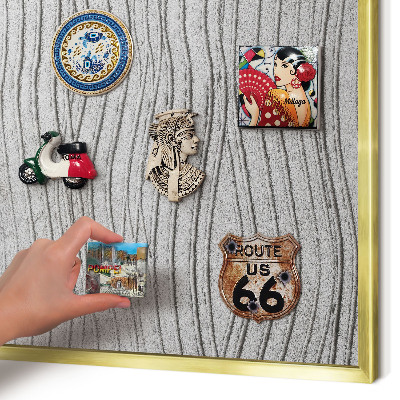 Magnetic board for magnets in a gold frame Gray waves