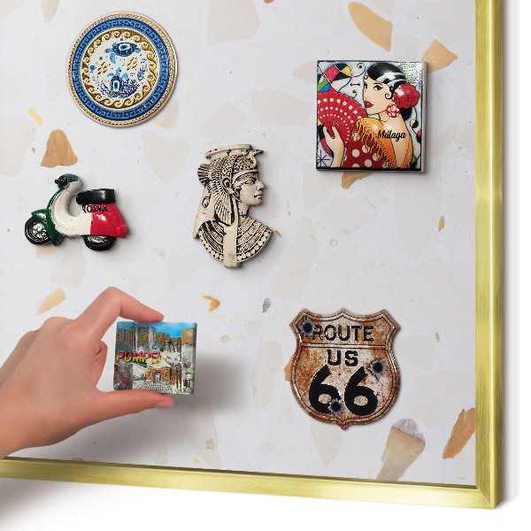 Magnetic board for magnets in a gold frame Warm mosaic