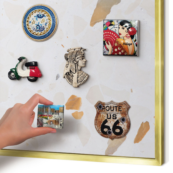 Magnetic board for magnets in a gold frame Warm mosaic
