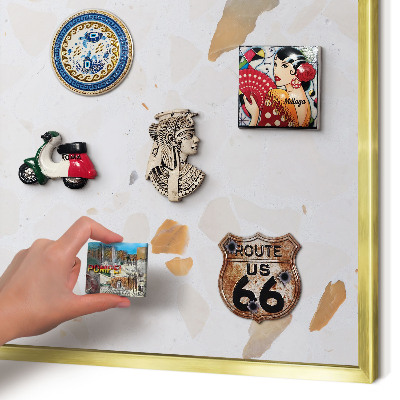 Magnetic board for magnets in a gold frame Warm mosaic