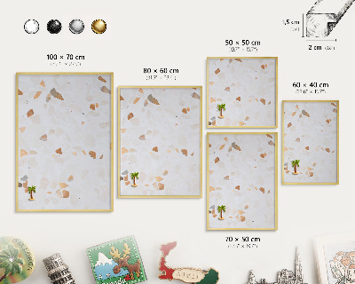 Magnetic board for magnets in a gold frame Warm mosaic