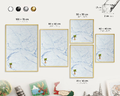Magnetic board for magnets in a gold frame Marble design
