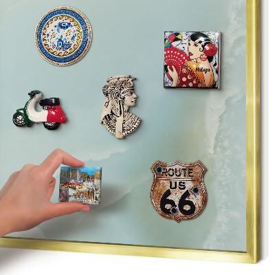 Metal magnet board with a gold frame Peaceful harmony