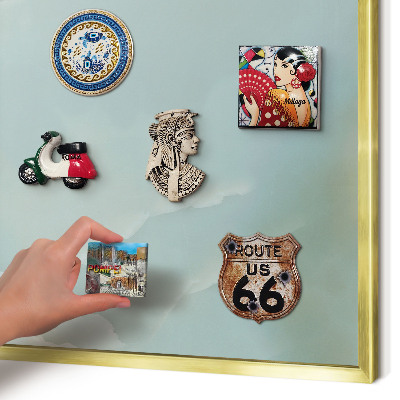 Metal magnet board with a gold frame Peaceful harmony