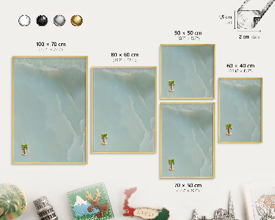Metal magnet board with a gold frame Peaceful harmony