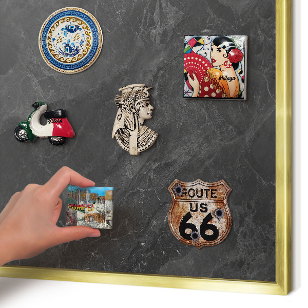 Magnetic board for magnets in a gold frame Gray elegance