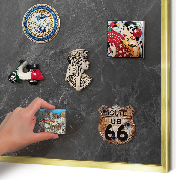 Magnetic board for magnets in a gold frame Gray elegance