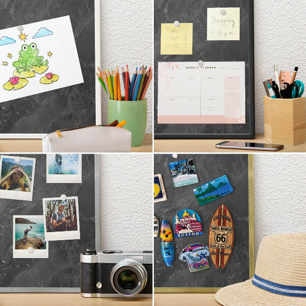 Magnetic board for magnets in a gold frame Gray elegance