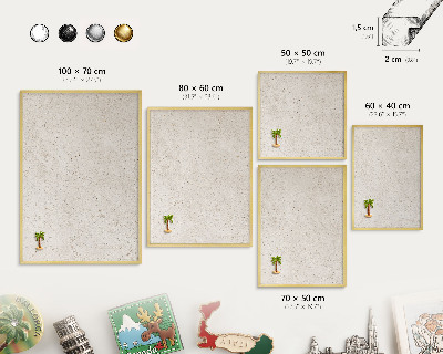 Metal magnet board with a gold frame Delicate background