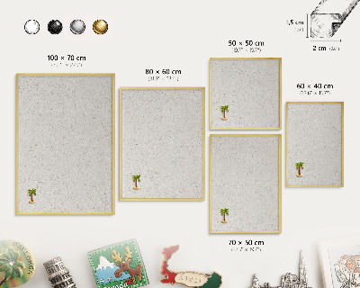 Magnetic board for magnets in a gold frame Subtle elegance