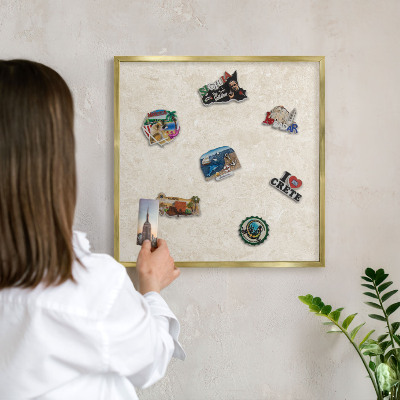 Magnetic board for magnets in a gold frame Creamy elegance
