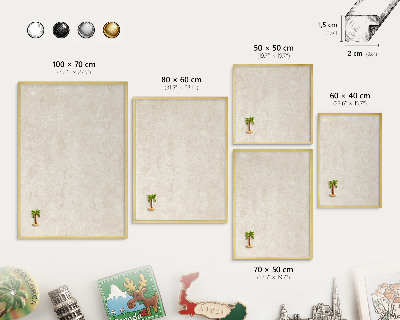 Magnetic board for magnets in a gold frame Creamy elegance