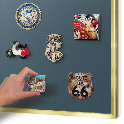 Magnetic board for magnets in a gold frame Turquoise