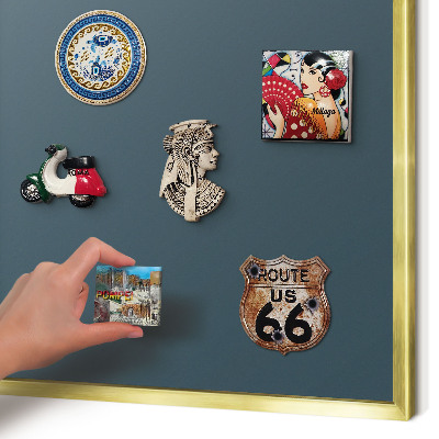 Magnetic board for magnets in a gold frame Turquoise