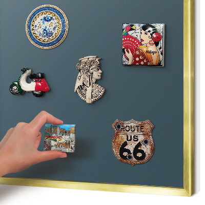 Magnetic board for magnets in a gold frame Turquoise