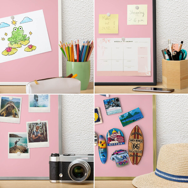 Magnetic board for magnets in a gold frame Light pink