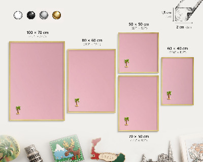 Magnetic board for magnets in a gold frame Light pink