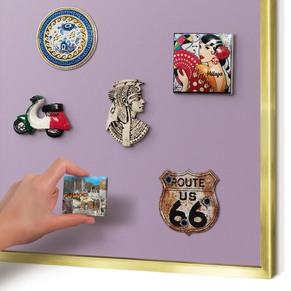 Magnetic board for magnets in a gold frame Lilac purple