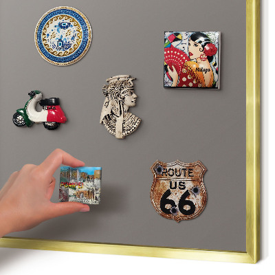 Metal magnet board with a gold frame Dark gray