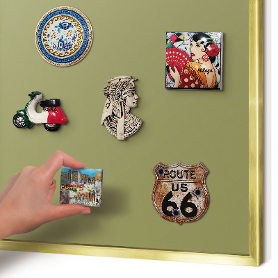 Magnetic board for magnets in a gold frame Green grass