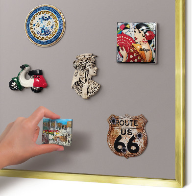 Magnetic board for magnets in a gold frame Ash gray