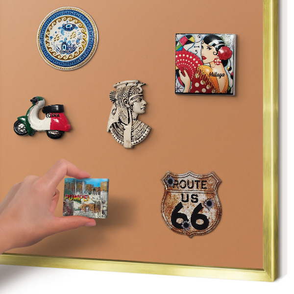 Magnetic board for magnets in a gold frame Dull orange
