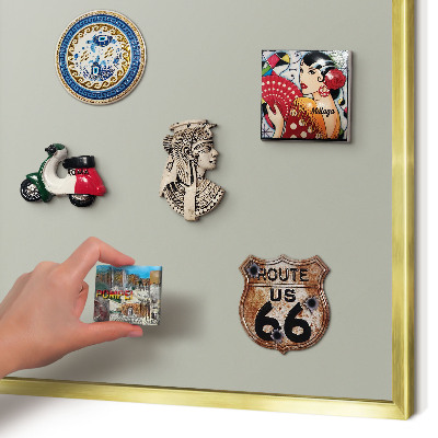 Magnetic board for magnets in a gold frame Neutral gray
