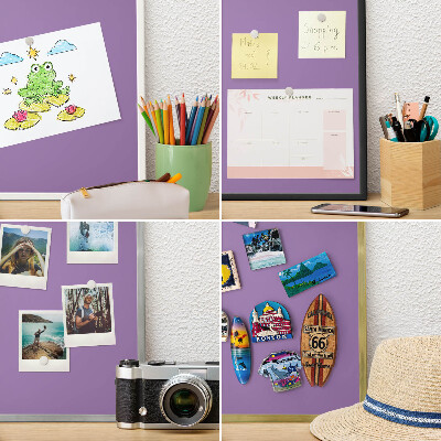 Metal magnet board with a gold frame Violet