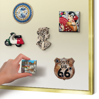 Magnetic board for magnets in a gold frame Cream gradient