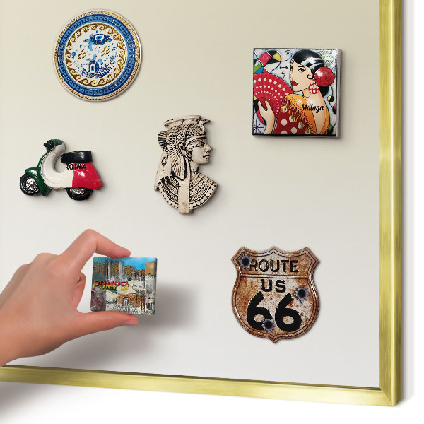 Magnetic board for magnets in a gold frame Cream gradient