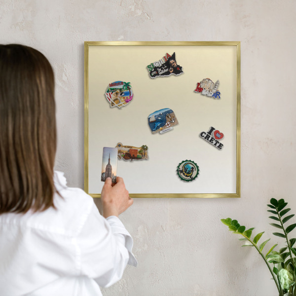 Magnetic board for magnets in a gold frame Cream gradient