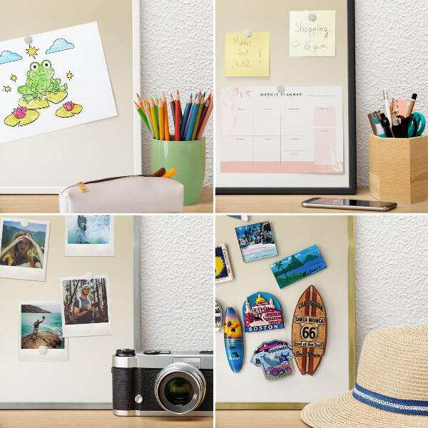 Magnetic board for magnets in a gold frame Cream gradient