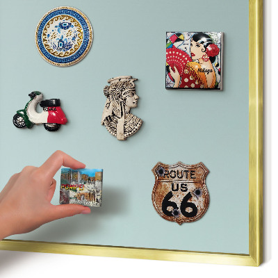 Metal magnet board with a gold frame Turquoise gradient
