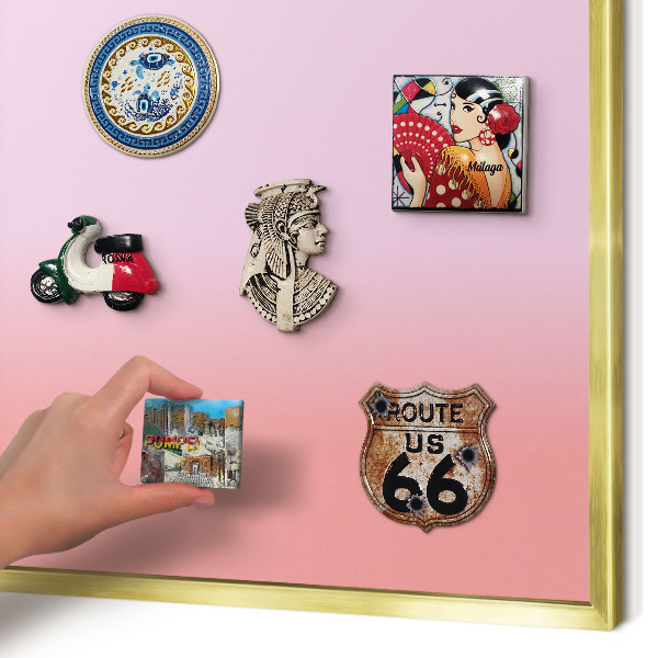 Magnetic board for magnets in a gold frame Delicate gradient