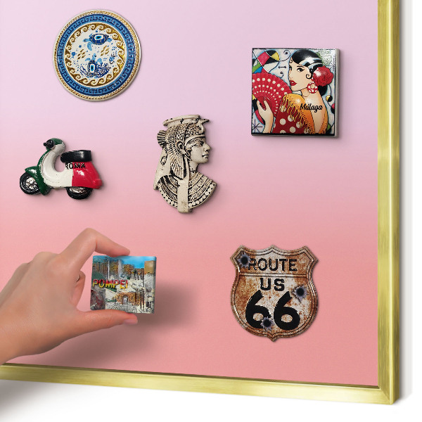 Magnetic board for magnets in a gold frame Delicate gradient