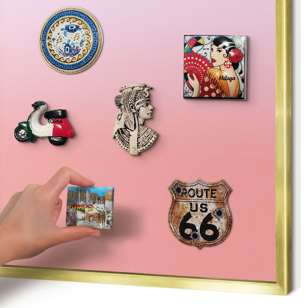 Magnetic board for magnets in a gold frame Delicate gradient