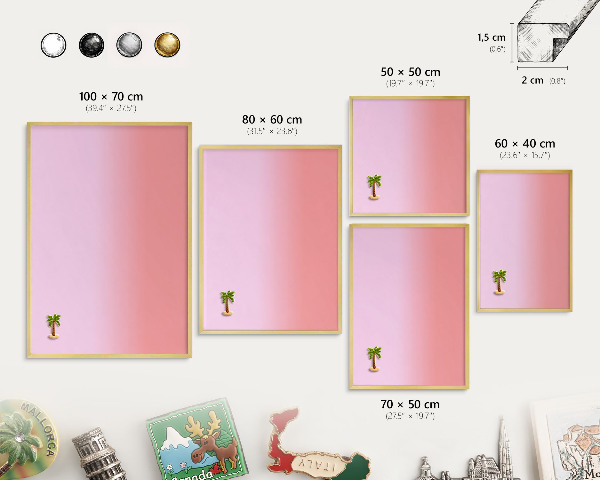 Magnetic board for magnets in a gold frame Delicate gradient
