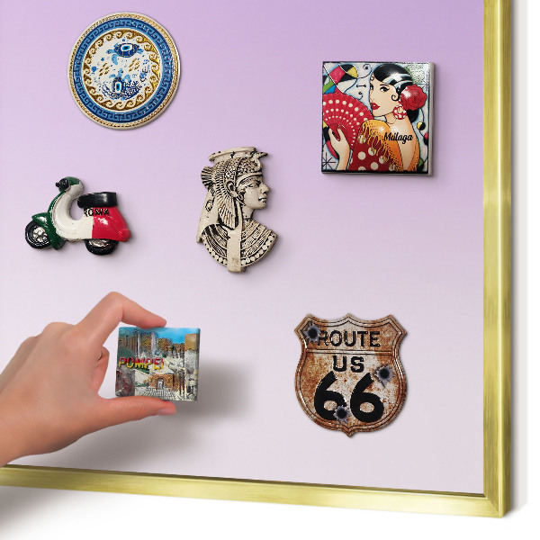 Metal magnet board with a gold frame Subtle gradient