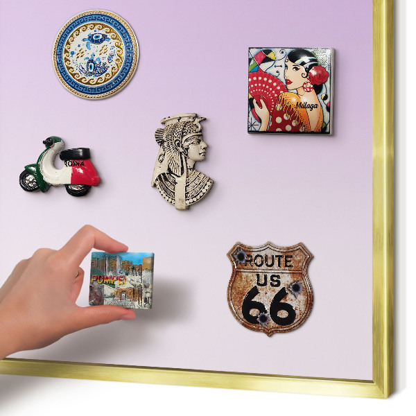 Metal magnet board with a gold frame Subtle gradient