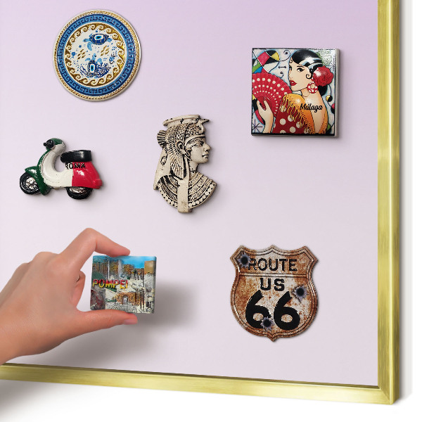 Metal magnet board with a gold frame Subtle gradient