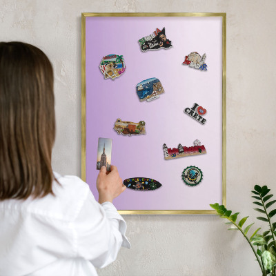 Metal magnet board with a gold frame Subtle gradient