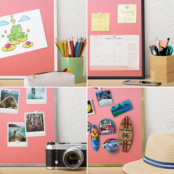 Magnetic board for magnets in a gold frame Pink orange