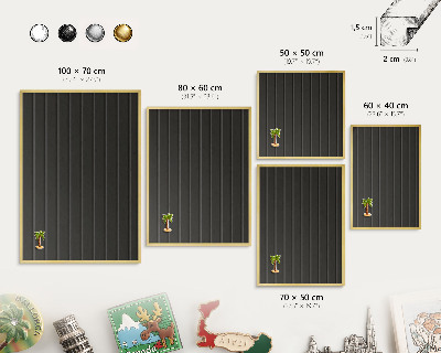 Magnetic board for magnets in a gold frame Panel texture