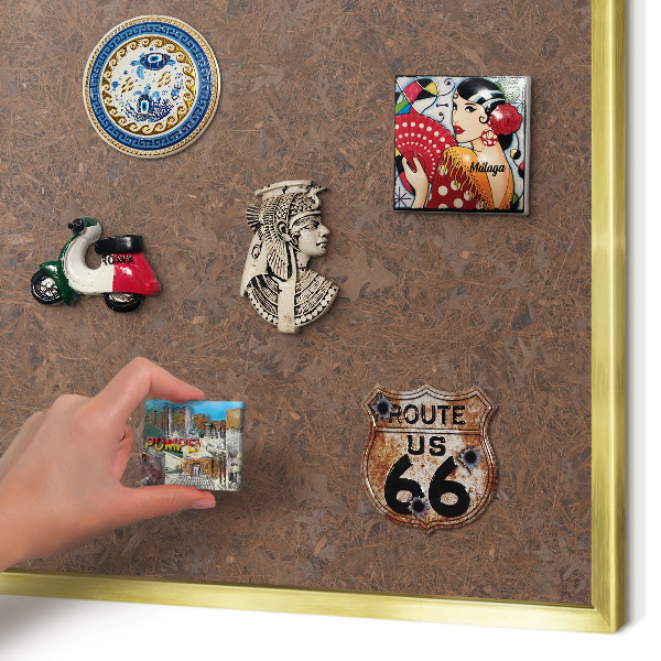 Metal magnet board with a gold frame Autumn carpet
