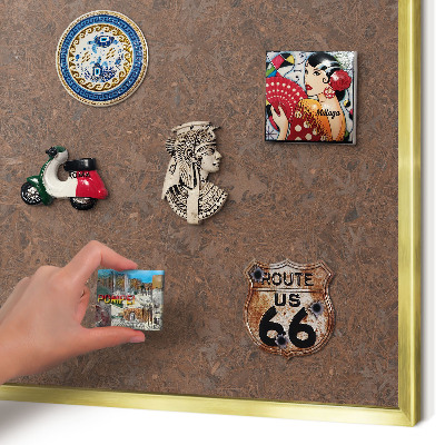 Metal magnet board with a gold frame Autumn carpet