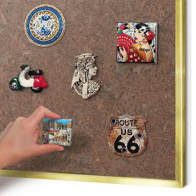 Metal magnet board with a gold frame Autumn carpet