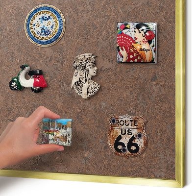 Metal magnet board with a gold frame Autumn carpet