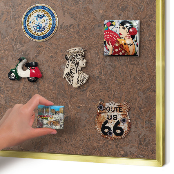 Metal magnet board with a gold frame Autumn carpet